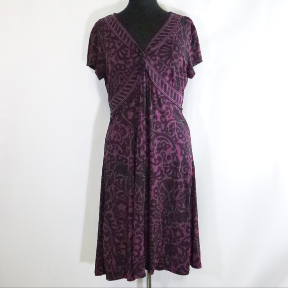APT 9 Purple Paisley Print Stretch Dress - Picture 1 of 7